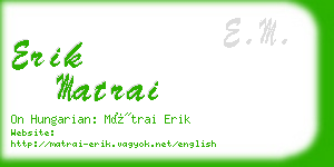 erik matrai business card